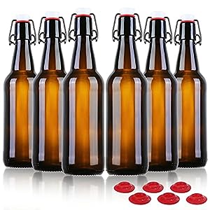 gifts for cider lovers-Amber Glass Beer Bottles