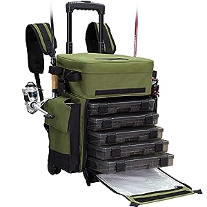 best gifts for fisherman-Rolling Tackle Box with Wheels