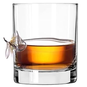 best gifts for fisherman-Whiskey Glasses With Fly Fishing Lure
