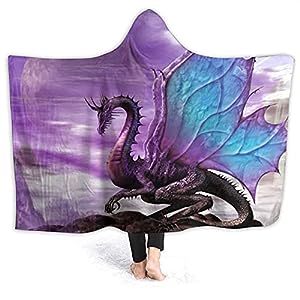 dragon-Dragon Fantasy Purple Hoodie Blanket
