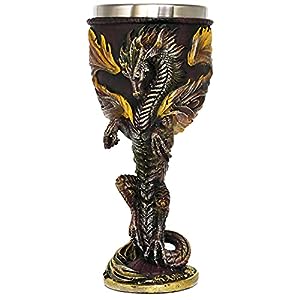 dragon-Medieval Flame Dragon Wine Goblet