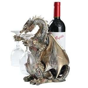 dragon-Steampunk Dragon Wine Bottle Wine Holder