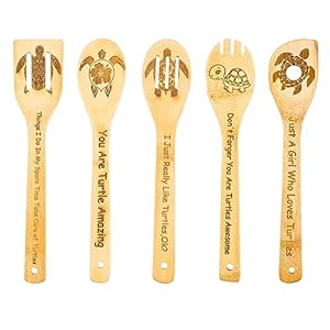 turtle-5 Piece Sea Turtle Wooden Cooking Spoons