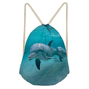 dolphin-Dolphin Cinch Bag