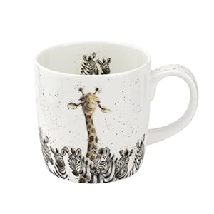 giraffe-14 oz Large Coffee Mug with Giraffe & Zebra