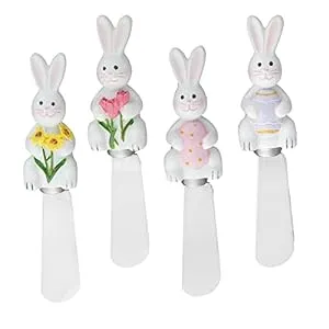 bunny-4-Piece Bunny Stainless Steel Blade Cheese Spreader
