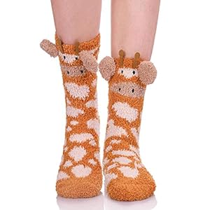 giraffe-Giraffe Fuzzy Socks