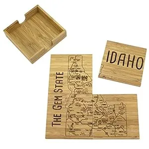 Idaho-Idaho State 4 Piece Bamboo Coaster Set