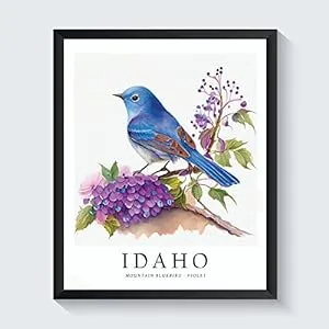 Idaho-Idaho State Bird and Flower Art