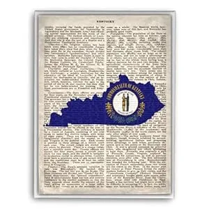 Kentucky-Kentucky Flag and Map Canvas