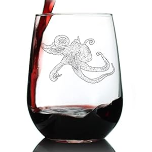 octopus-Octopus Stemless Wine Glass