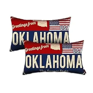 Oklahoma-Oklahoma Throw Pillow Cover 12x20