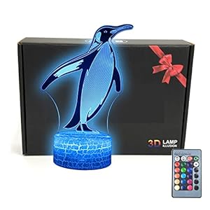penguin-Penguin 3D Illusion Desk Lamp
