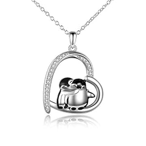 penguin-Sterling Silver Hugging Penguins Necklace