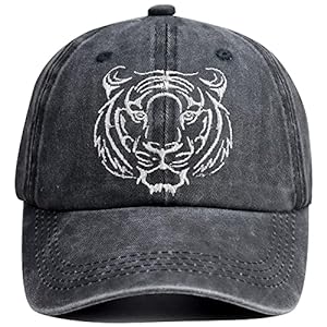 tiger-Tiger Head Distressed Cap