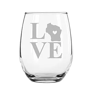 Wisconsin-Wisconsin 15-ounce Stemless Wine Glass