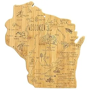 Wisconsin-Wisconsin State Shaped Serving and Cutting Board