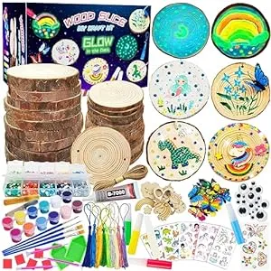 Arts and Crafts Gifts for Kids-Glow in The Dark Wooden Crafts Kit