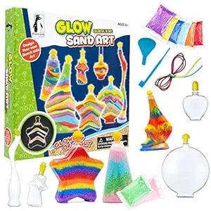 Arts and Crafts Gifts for Kids-Glow in the Dark Sand Art Kit