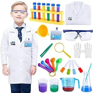 Chemistry Gifts for Kids-Kids Science Experiment Kit with Lab Coat