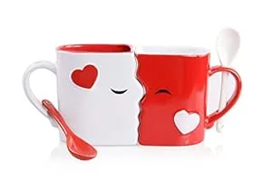 Valentines Gift for Couples-Kissing Mugs Set
