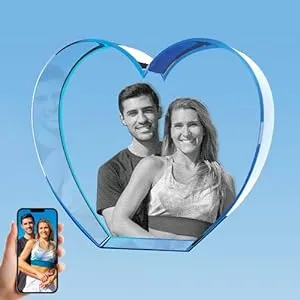 Valentines Gift for Couples-Laser 3D Crystal Photo Heart