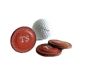 Gifts for Golfers-Monogrammed Leather Golf Ball Markers
