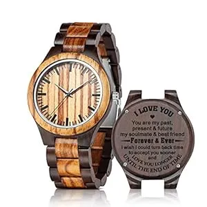 Valentines Gift for Husband-Personalized Engraved Wooden Watches
