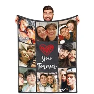 Valentines Gift for Couples-Personalized Photo Blanket