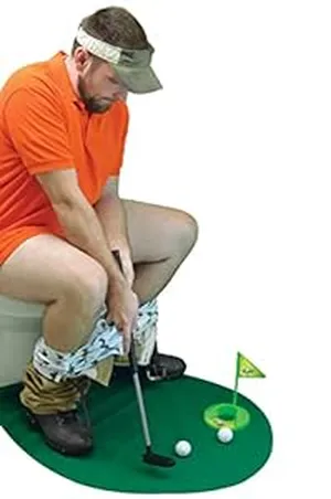 Gifts for Golfers-Potty Putter Toilet Time Golf Game