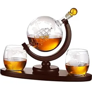 Valentines Gift for Boyfriend-Whiskey Decanter Globe Set